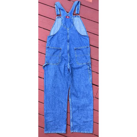 Dickies Denim Jean Bib Overalls Pants 36 x 32 Workwear Stonewashed Indigo Blue - Picture 12 of 12
